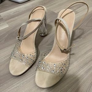 Clear/Nude Rhinestone Heels